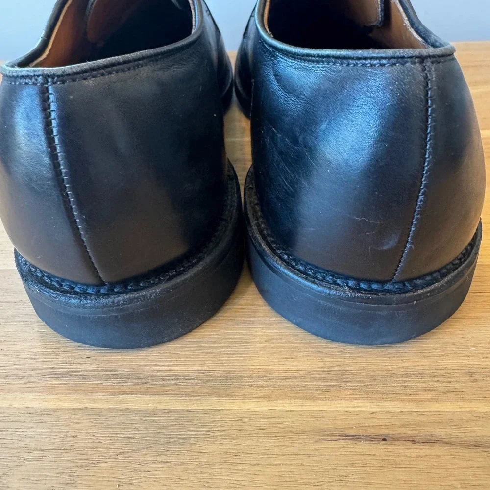 Allen Edmonds‎ Kennett Men 12 C Black Leather Moc Toe Blucher Dress Shoes